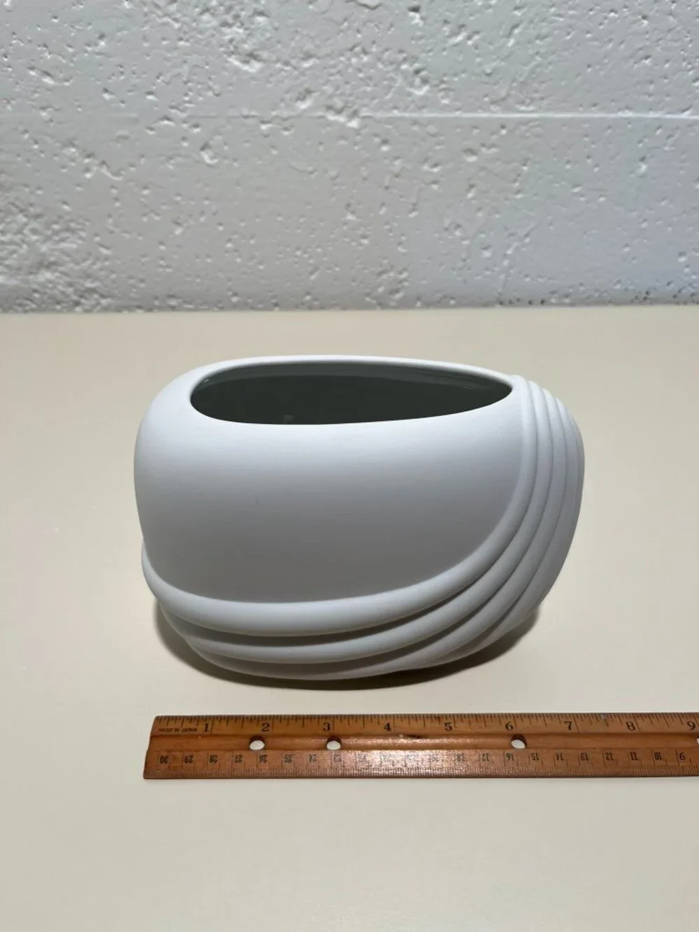 Rosenthal Studio Line Vintage Porcelain Curved Geometric Bisque Vase